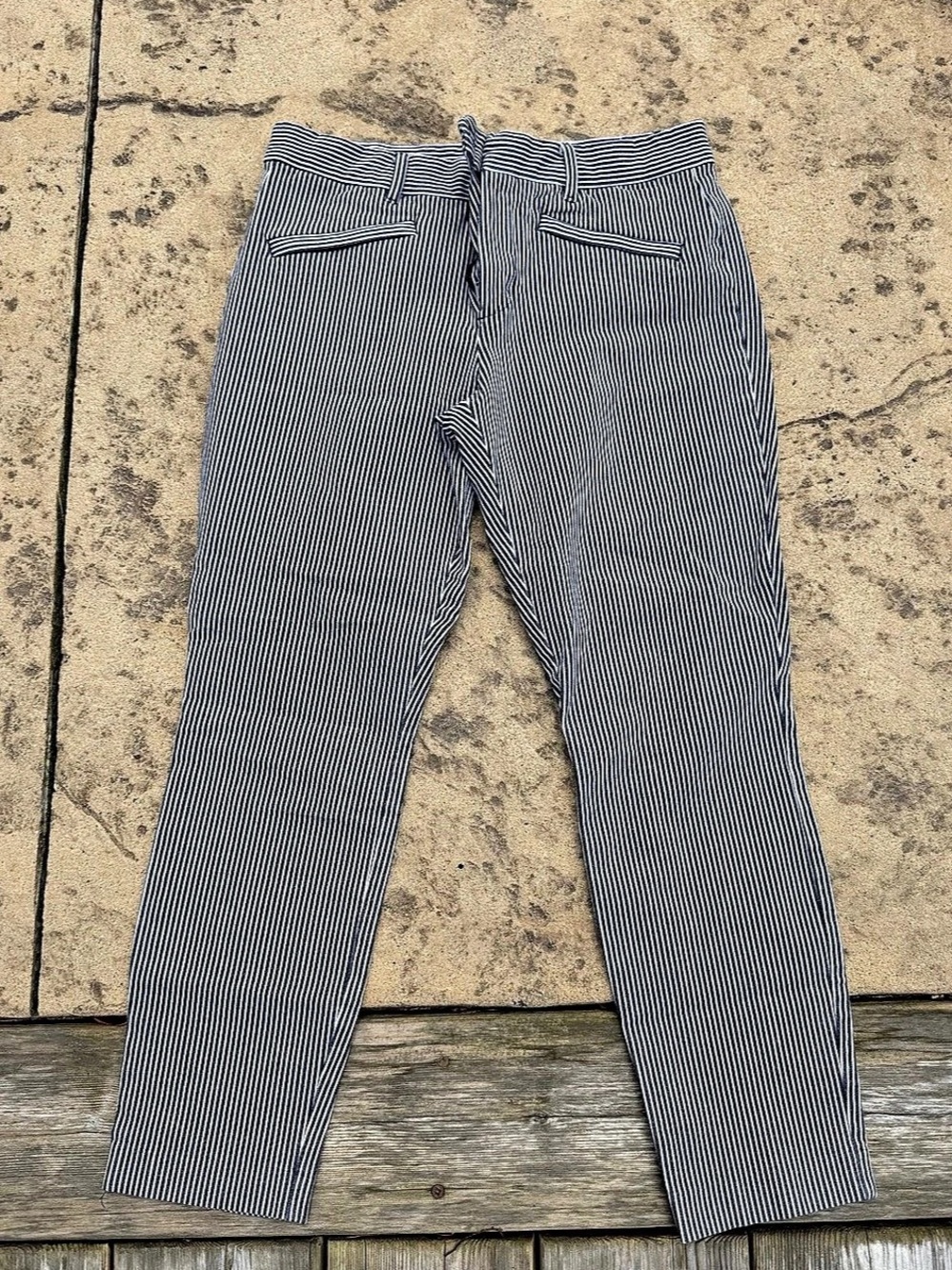 Gap Stripe Skinny Ankle Pants Striped Straight Leg Size 6